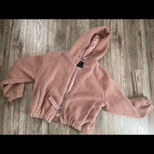 zip up sherpa hoodie